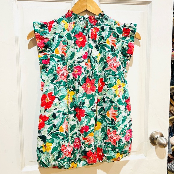 {THML} Floral Print Ruffle Top - Picture 4 of 7